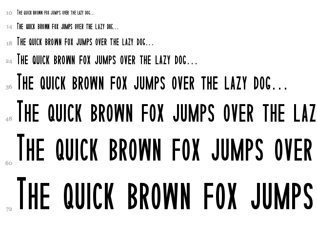 Sophisticated Slims font waterfall